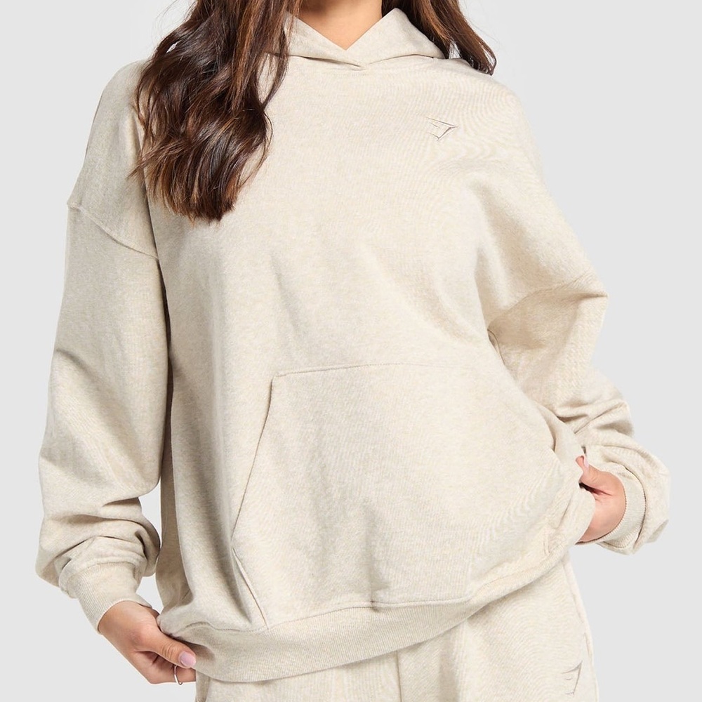 Gymshark Rest Day Sweats Hoodie in Beige Marl